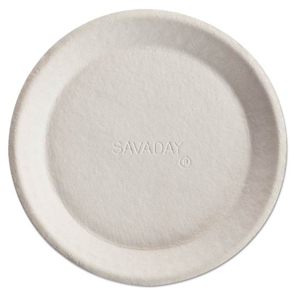 Chinet Savaday Molded Fiber Plates, 10", Cream, Round, PK500 10117